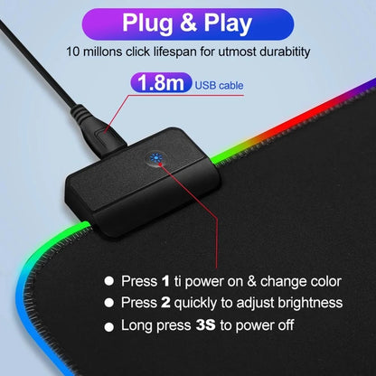 RGB Gaming Mouse Pad with LED Lighting