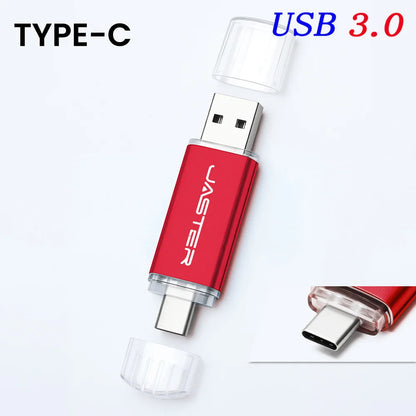 TYPE-C USB 3.0 Flash Drives 128GB 32GB 2IN1 Memory Stick 64GB 32GB 16GB Wedding Gift Pen Drive 8GB 4GB USB Stick Pendrive U Disk