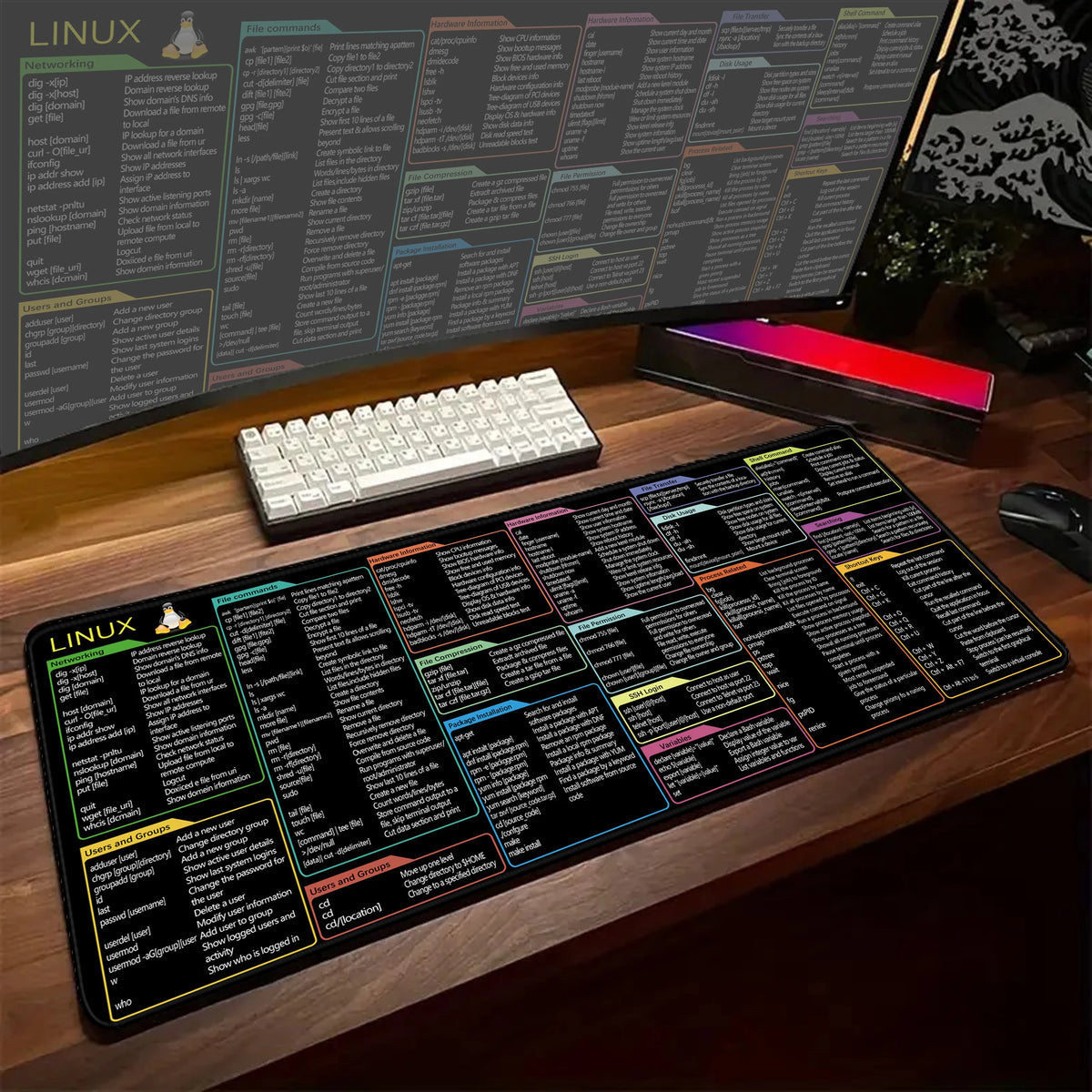 Black &amp; White Extended Gaming Mouse Pad