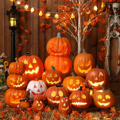 Halloween Pumpkin Lantern  Haunted House Decoration - Pumpkin Themed Luminous Decoration Props, Festive Party Atmosphere Lights