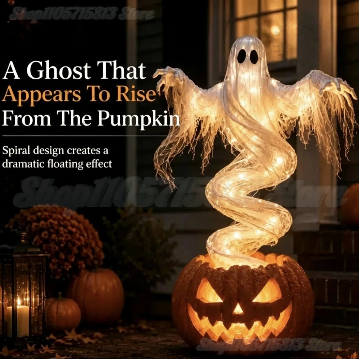 LED Ghost &amp; Pumpkin Yard Lights – Halloween Outdoor Decor