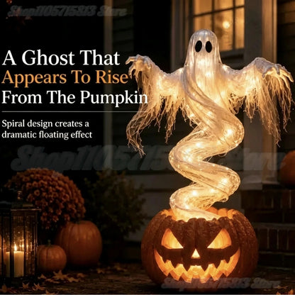 LED Ghost &amp; Pumpkin Yard Lights – Halloween Outdoor Decor