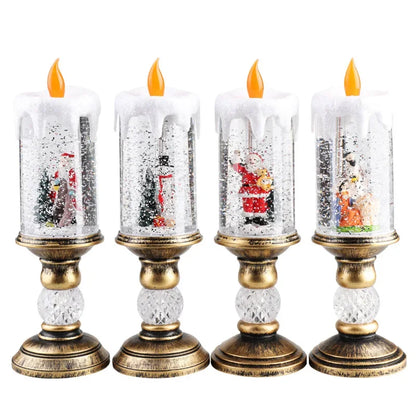 Christmas Decorations Candles Christmas Crystal Snow Lights Children&