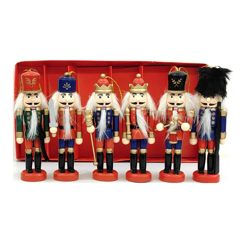 Wooden Nutcracker Soldier Ornaments