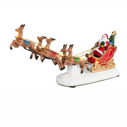 Christmas Village Santa Sleigh Figurine