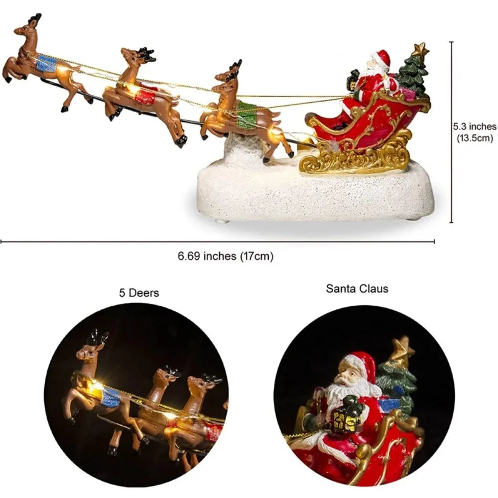 Christmas Village Santa Sleigh Figurine