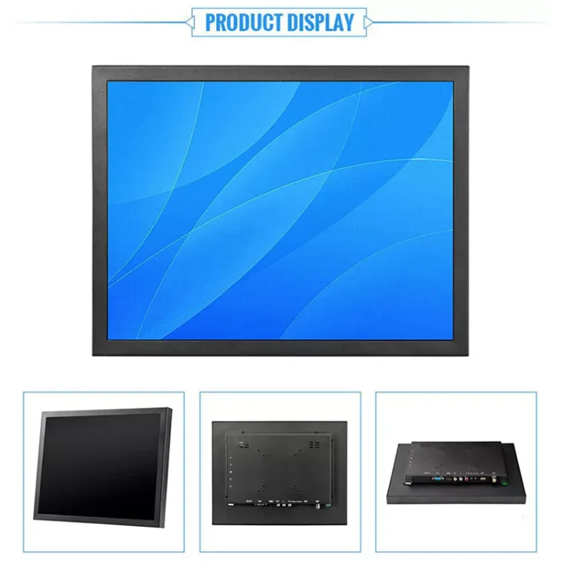 12 15 17 19 Inch 4:3 Ratio Open Frame Monitor MIrror Function Without Touch Screen Industrial Display With AV BNC VGA HDMI USB