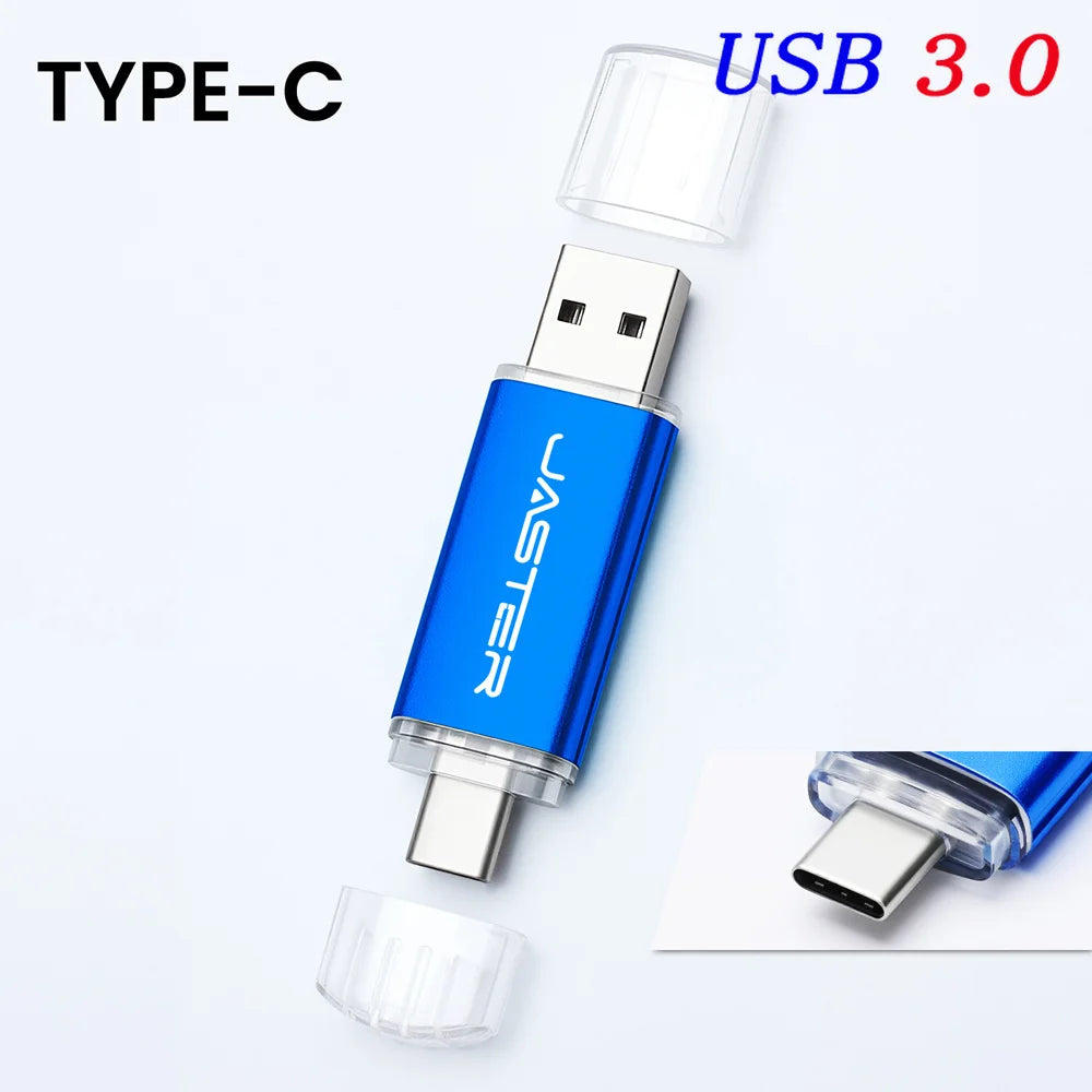 TYPE-C USB 3.0 Flash Drives 128GB 32GB 2IN1 Memory Stick 64GB 32GB 16GB Wedding Gift Pen Drive 8GB 4GB USB Stick Pendrive U Disk