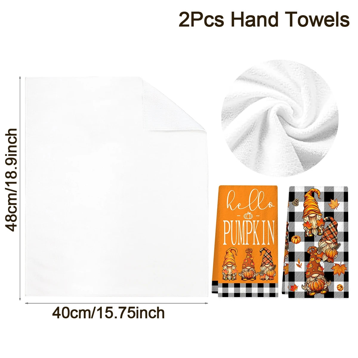 Halloween Hand Towels – 2-Piece Ghost &amp; Pumpkin Set