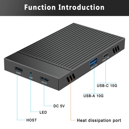 2 in one Dual Bay M.2 NVME Enclouse M.2 2bay NVMe hub usb3.2 gen2 10Gpcs USB+C