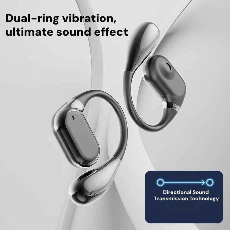 Open Ear Wireless Earbuds Bluetooth Headphones, 50Hrs Playtime Stereo Sound Earphones with IPX7 Waterproof Ear Buds for Fitness