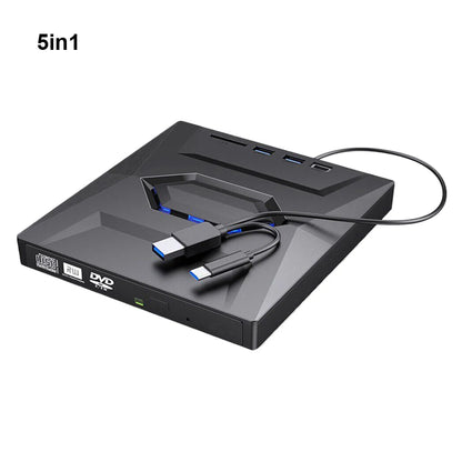 7 in1 USB 3.0 Type C External CD DVD RW Optical Drive DVD Burner Reader Player Super Optical Drive For PC Laptop Notebook