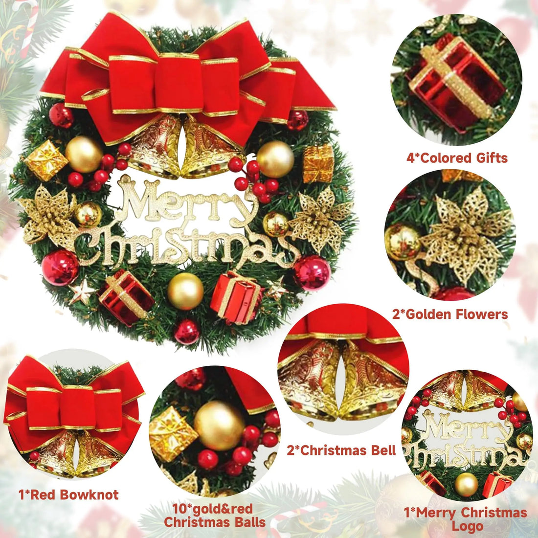 Christmas Wreath Door &amp; Window Decoration