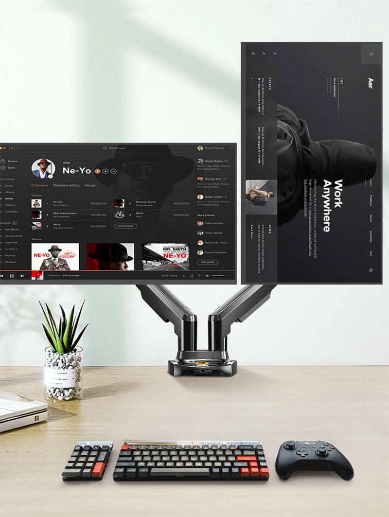 Dual Monitor Arm for 17–30 Inch Displays