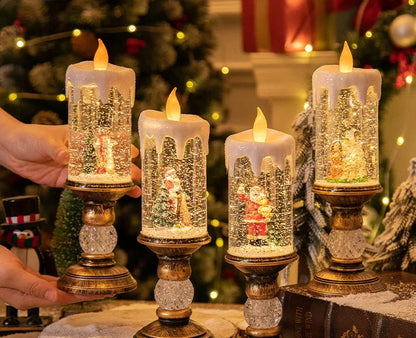 Christmas Decorations Candles Christmas Crystal Snow Lights Children&