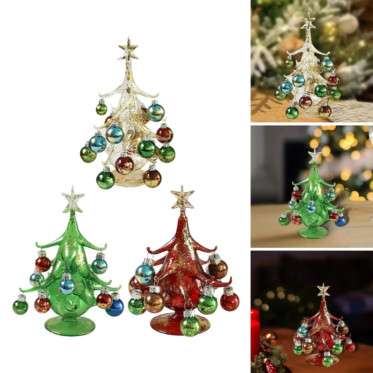 DIY Glass Christmas Tree Scene