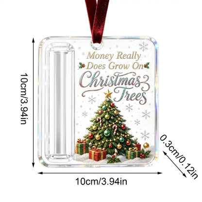 Christmas Money Holders Cash Funny Reusable Clear Acrylic Ornament Tree Decor for Kids Boys Girls Home Living Room Holiday Decor