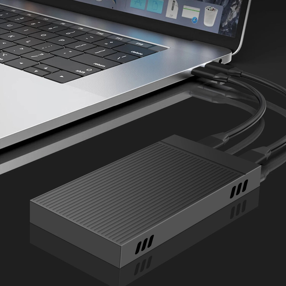 2 in one Dual Bay M.2 NVME Enclouse M.2 2bay NVMe hub usb3.2 gen2 10Gpcs USB+C