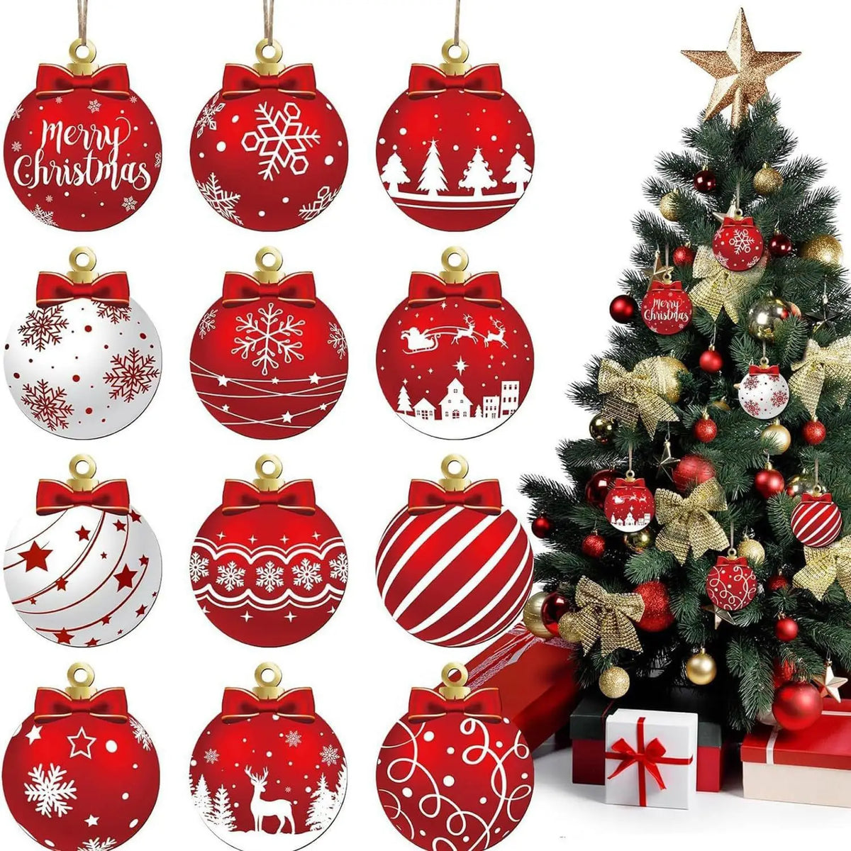 12-Piece Christmas Ball Ornament Set