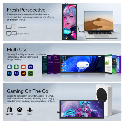 12.3 Inch 1920x720 HD Capacitive Touch Screen Monitor Portable LCD Display with HDMI Input for PC Laptop Industrial Equipment