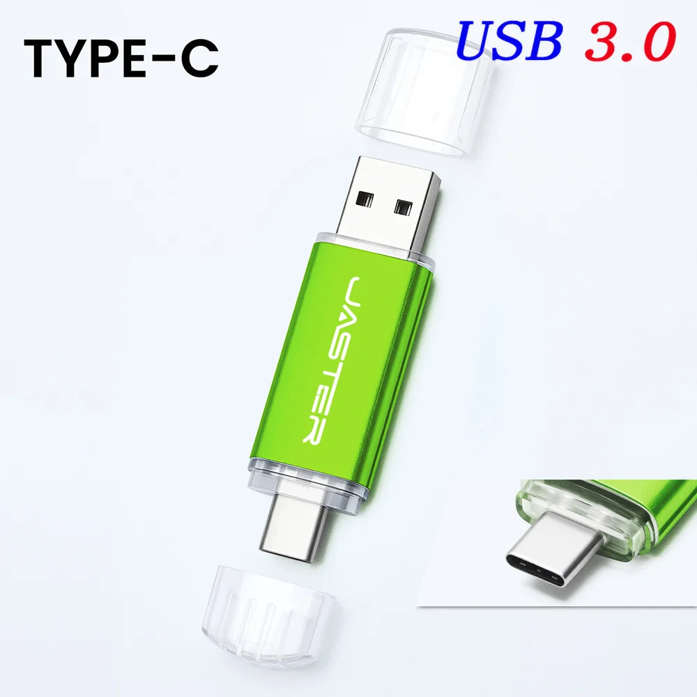 TYPE-C USB 3.0 Flash Drives 128GB 32GB 2IN1 Memory Stick 64GB 32GB 16GB Wedding Gift Pen Drive 8GB 4GB USB Stick Pendrive U Disk