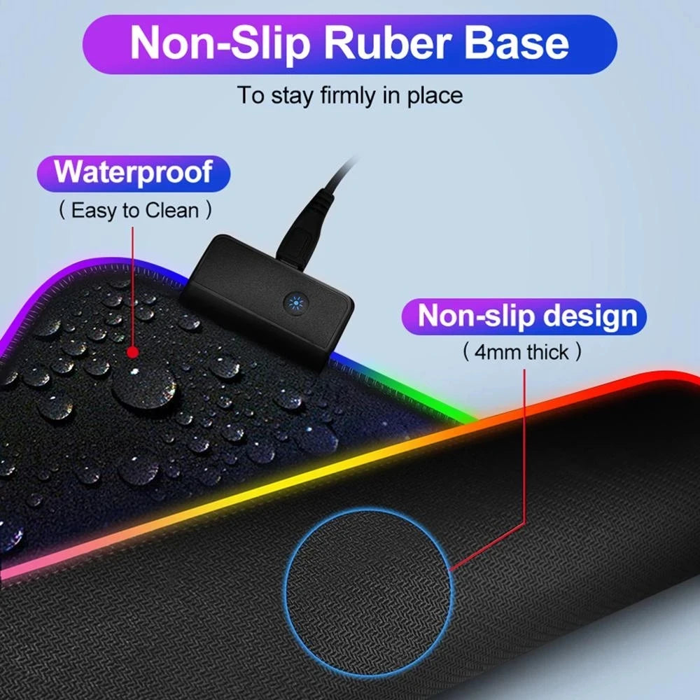 RGB Gaming Mouse Pad with LED Lighting