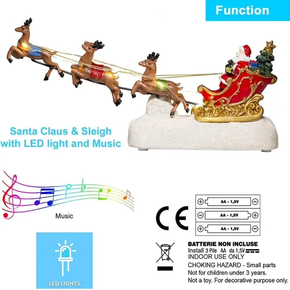 Christmas Village Santa Sleigh Figurine
