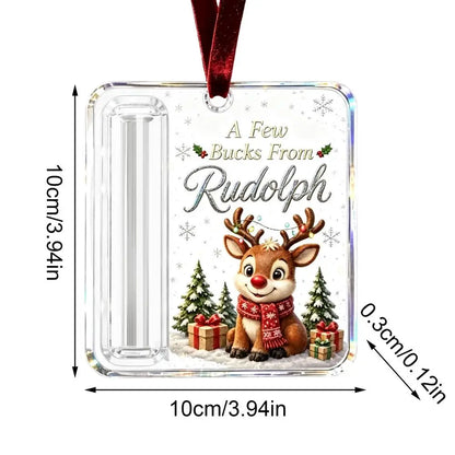 Christmas Money Holders Cash Funny Reusable Clear Acrylic Ornament Tree Decor for Kids Boys Girls Home Living Room Holiday Decor