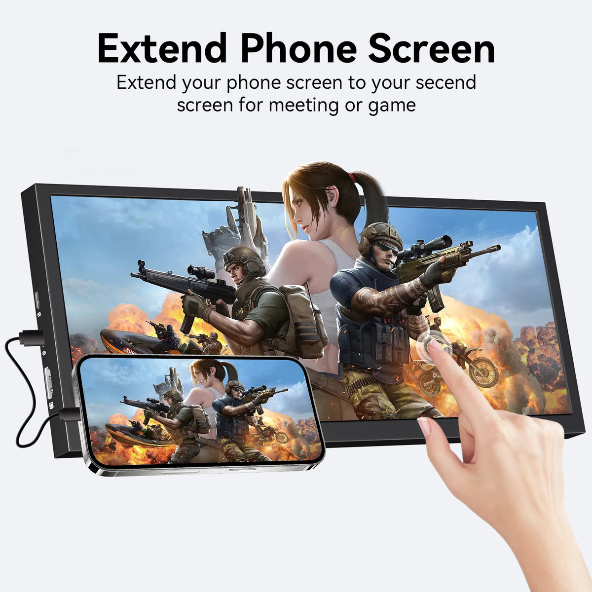 12.3 Inch 1920x720 HD Capacitive Touch Screen Monitor Portable LCD Display with HDMI Input for PC Laptop Industrial Equipment