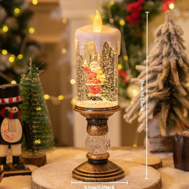 Christmas Decorations Candles Christmas Crystal Snow Lights Children&