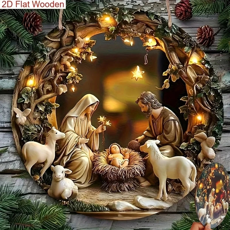 Wooden Nativity Christmas Decoration