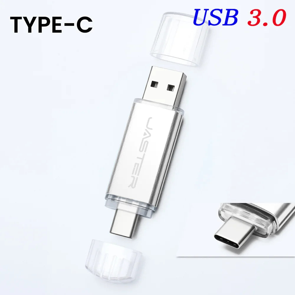 TYPE-C USB 3.0 Flash Drives 128GB 32GB 2IN1 Memory Stick 64GB 32GB 16GB Wedding Gift Pen Drive 8GB 4GB USB Stick Pendrive U Disk