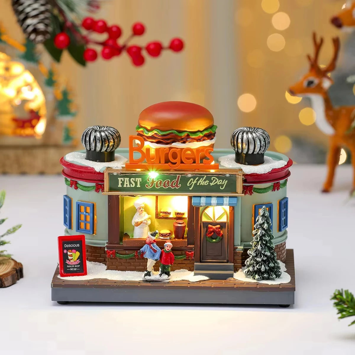 Lighted Christmas Music Box Ornament