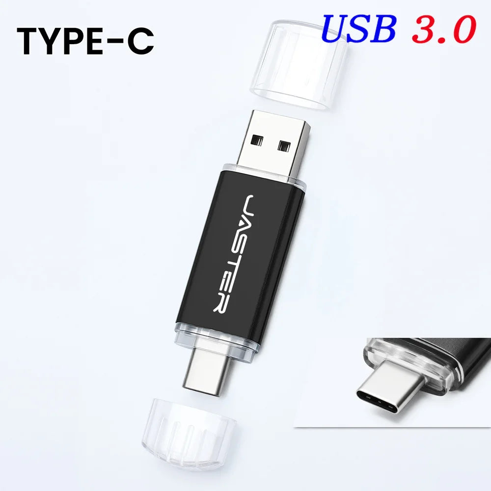 TYPE-C USB 3.0 Flash Drives 128GB 32GB 2IN1 Memory Stick 64GB 32GB 16GB Wedding Gift Pen Drive 8GB 4GB USB Stick Pendrive U Disk