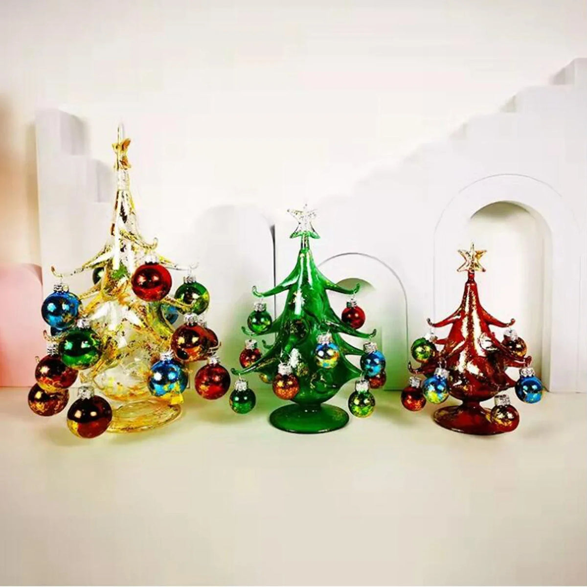 DIY Glass Christmas Tree Scene