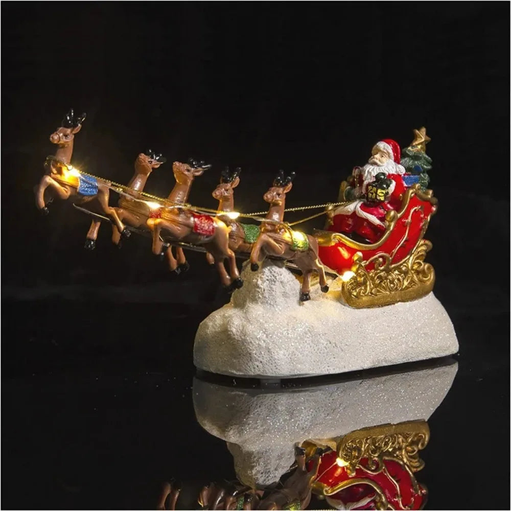 Christmas Village Santa Sleigh Figurine