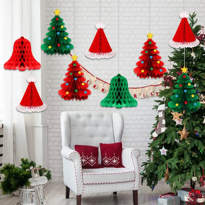 3D Honeycomb Christmas Tree Hanging Decor