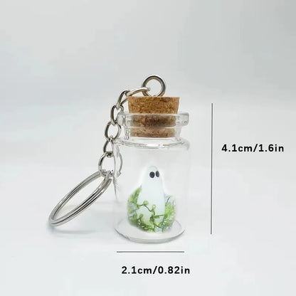 Glow Ghost Bottle Keychain – Blue or Green