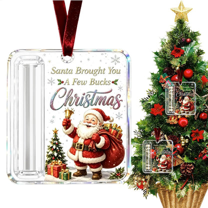 Christmas Money Holders Cash Funny Reusable Clear Acrylic Ornament Tree Decor for Kids Boys Girls Home Living Room Holiday Decor