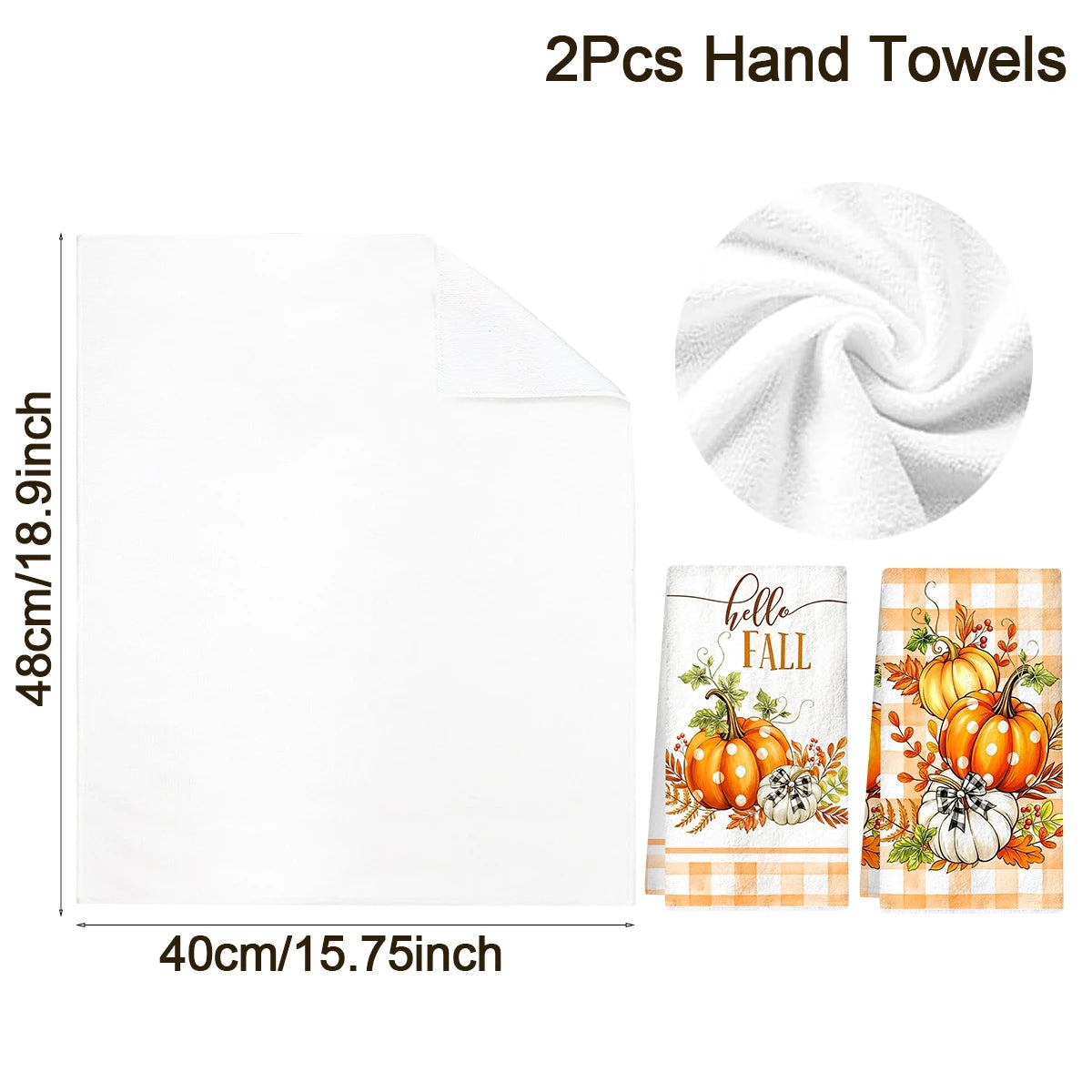 Halloween Hand Towels – 2-Piece Ghost &amp; Pumpkin Set