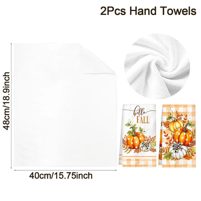 Halloween Hand Towels – 2-Piece Ghost &amp; Pumpkin Set