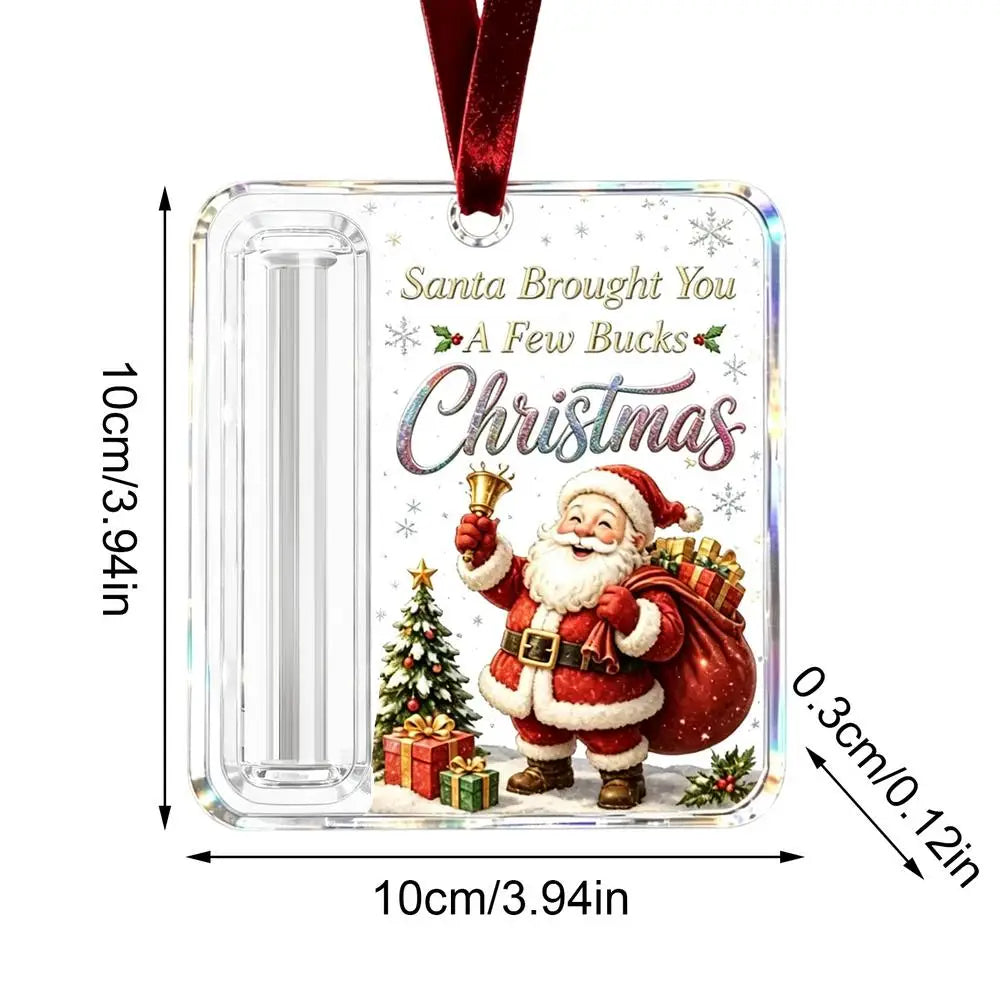 Christmas Money Holders Cash Funny Reusable Clear Acrylic Ornament Tree Decor for Kids Boys Girls Home Living Room Holiday Decor