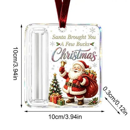 Christmas Money Holders Cash Funny Reusable Clear Acrylic Ornament Tree Decor for Kids Boys Girls Home Living Room Holiday Decor