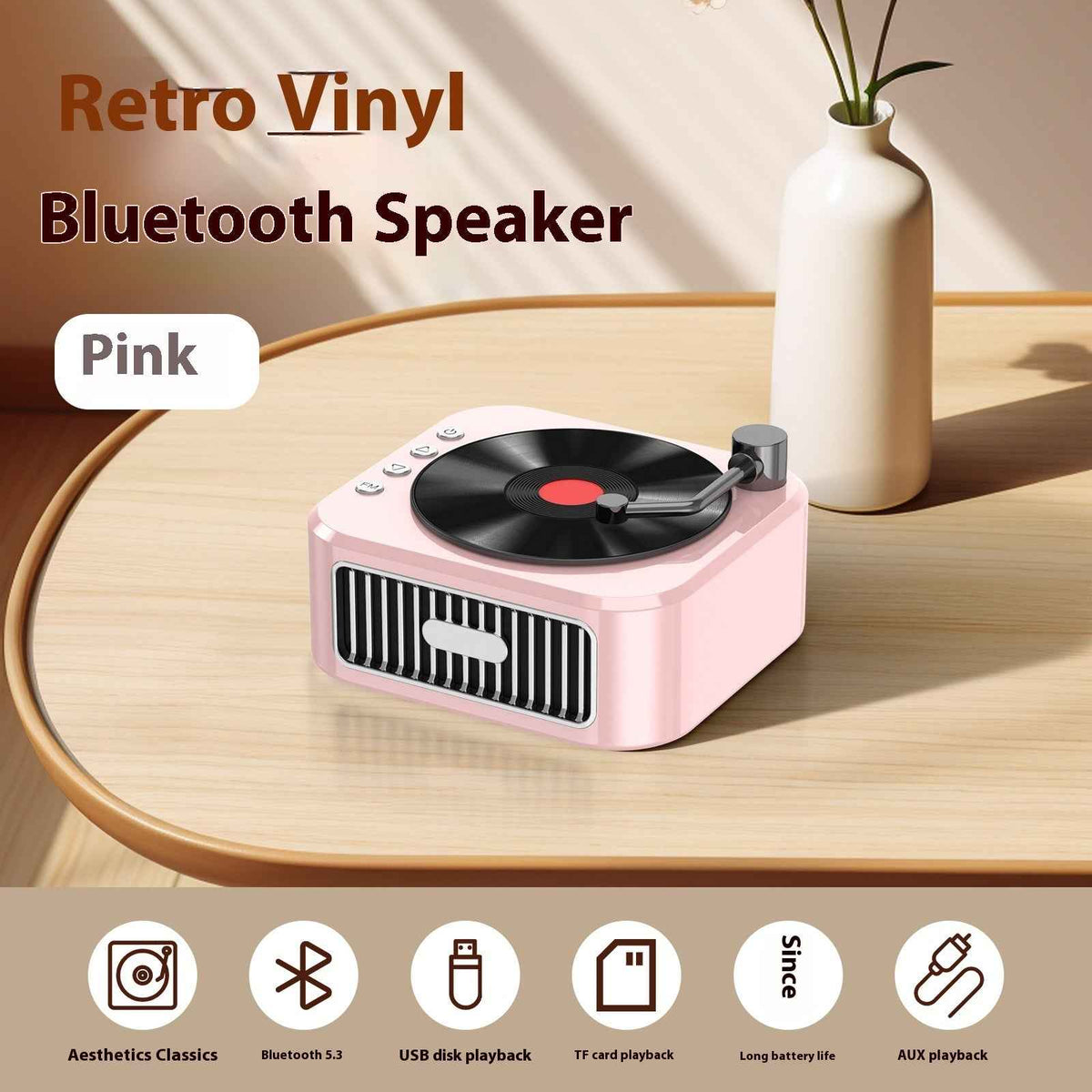 Retro Bluetooth Record Player Speaker