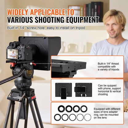 Desktop Teleprompter for Camera and Smartphone