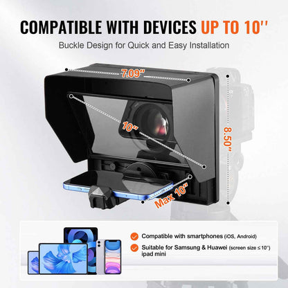 Desktop Teleprompter for Camera and Smartphone